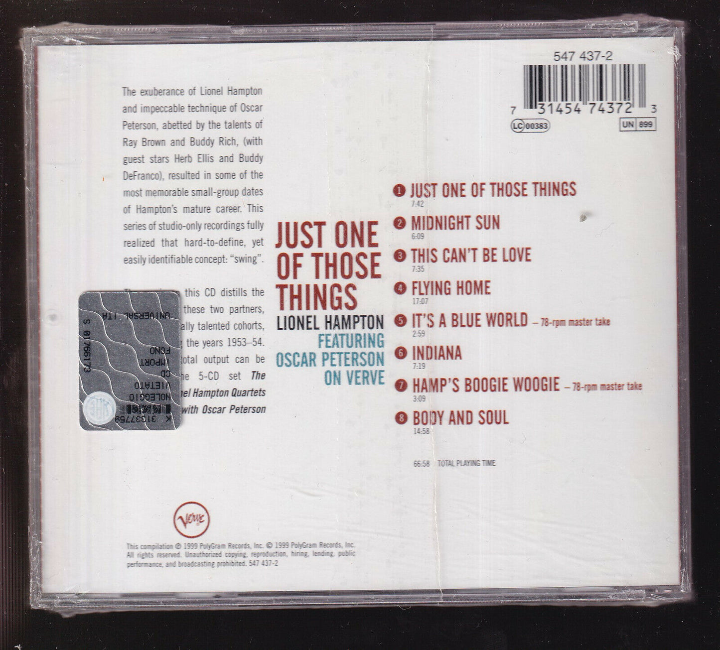 EBOND Lionel Hampton Just One Things CD CD026011