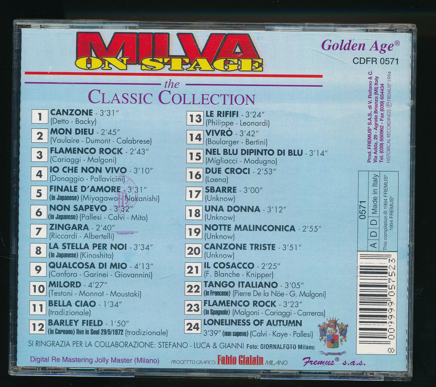 EBOND Milva - Milva On Stage - The Classic Collection CD CD030234