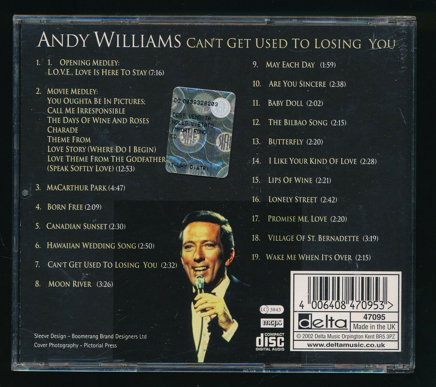 EBOND Andy Williams - Can't Get Used To Losing You CD CD031057