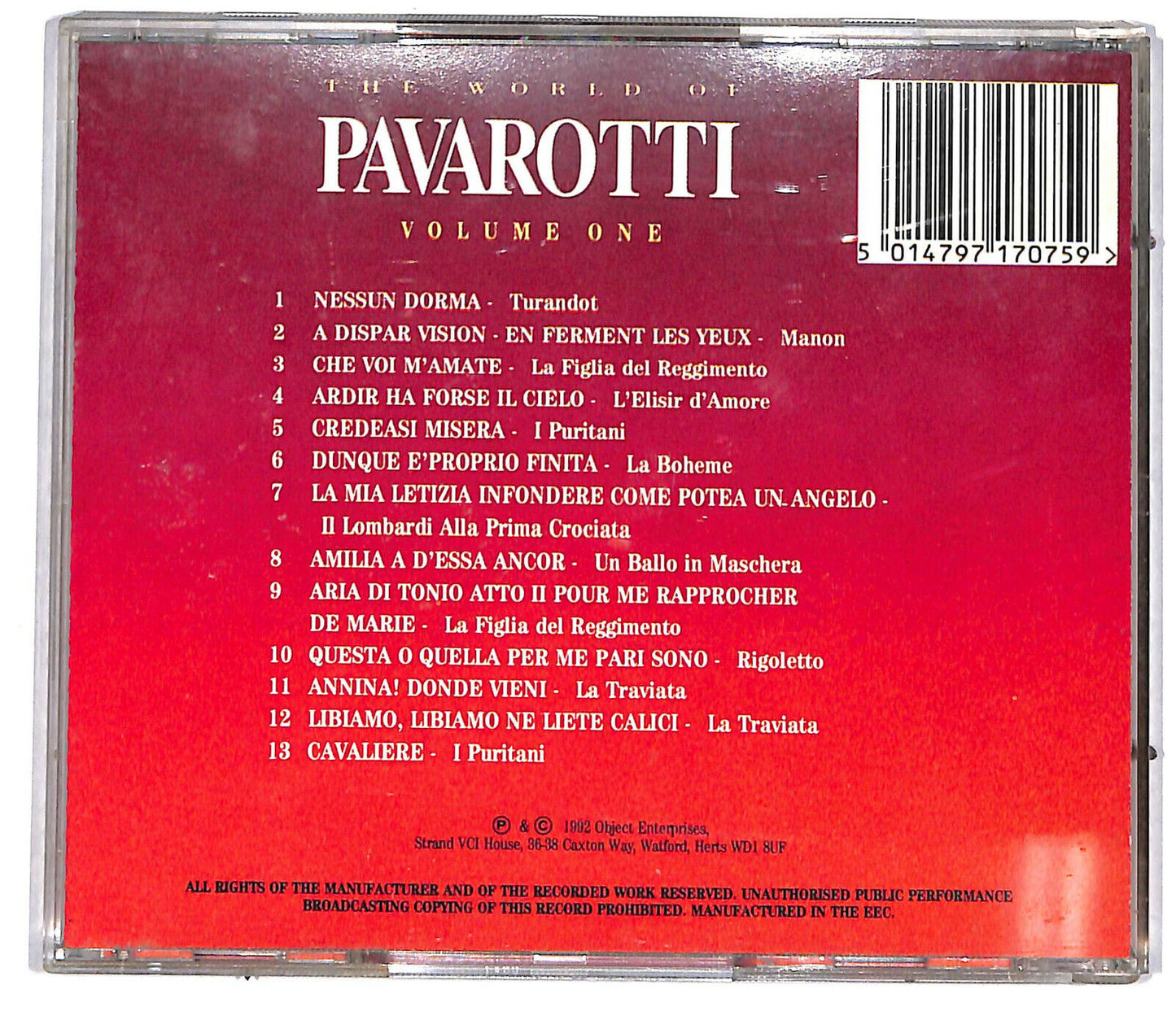 EBOND The World Of Pavarotti Vol 1 CD CD034417