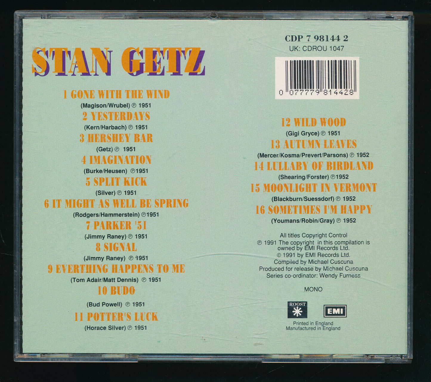 EBOND Stan Getz - The Best Of The Roost Years CD CD031210