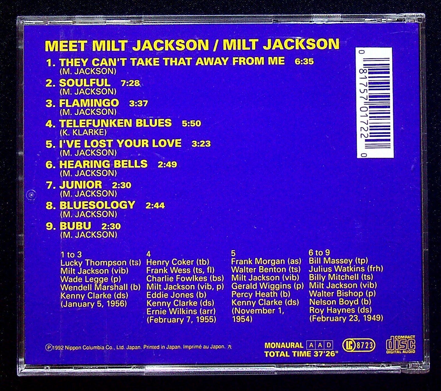 EBOND Milt Jackson ‎- Meet Milt Jackson CD CD027003