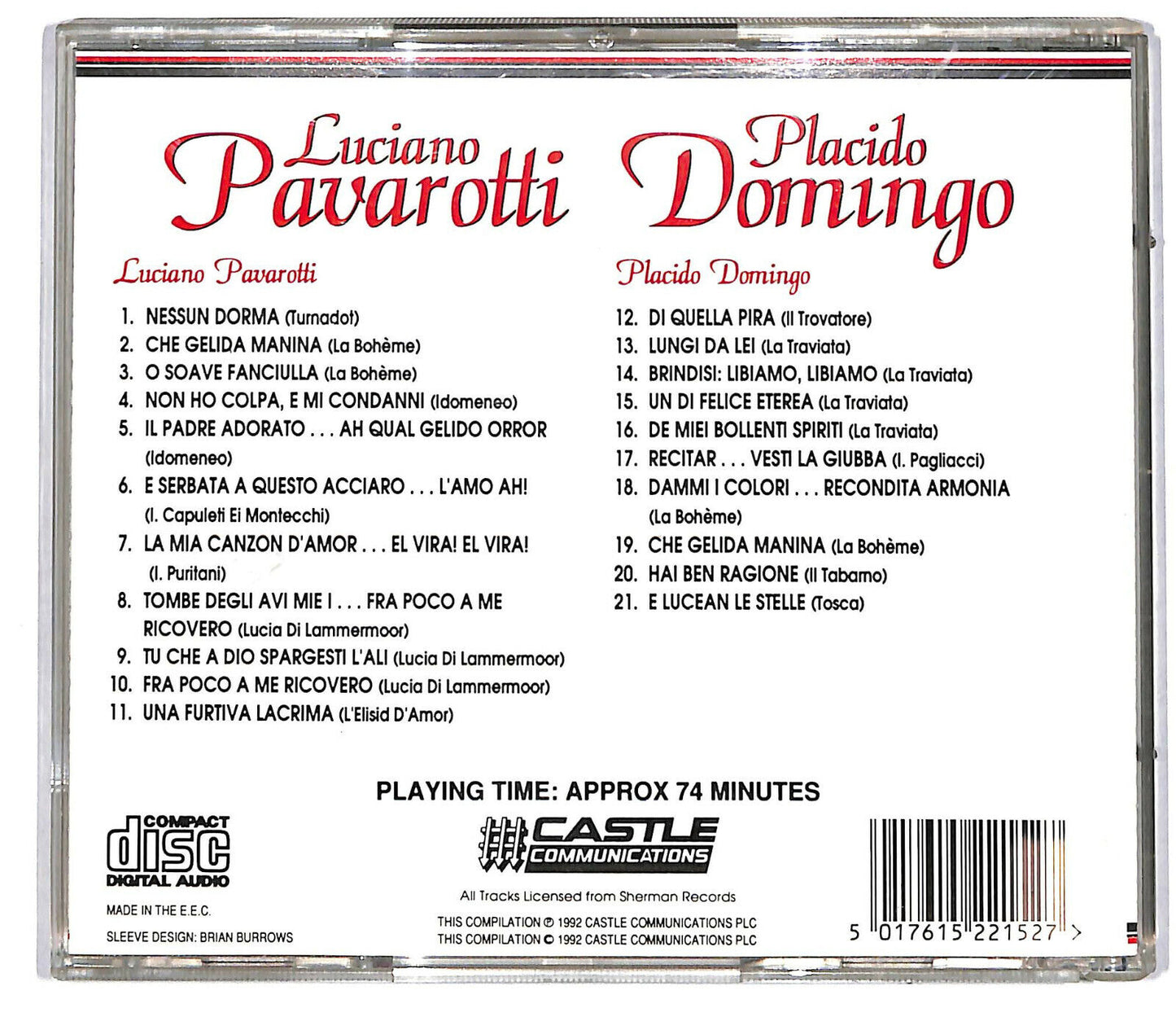 EBOND Luciano Pavarotti And Placido Domingo CD CD034434