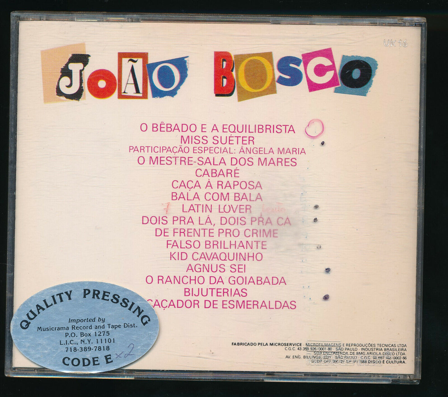EBOND Joao Bosco - O Bebado E A Equilibrista CD CD029716