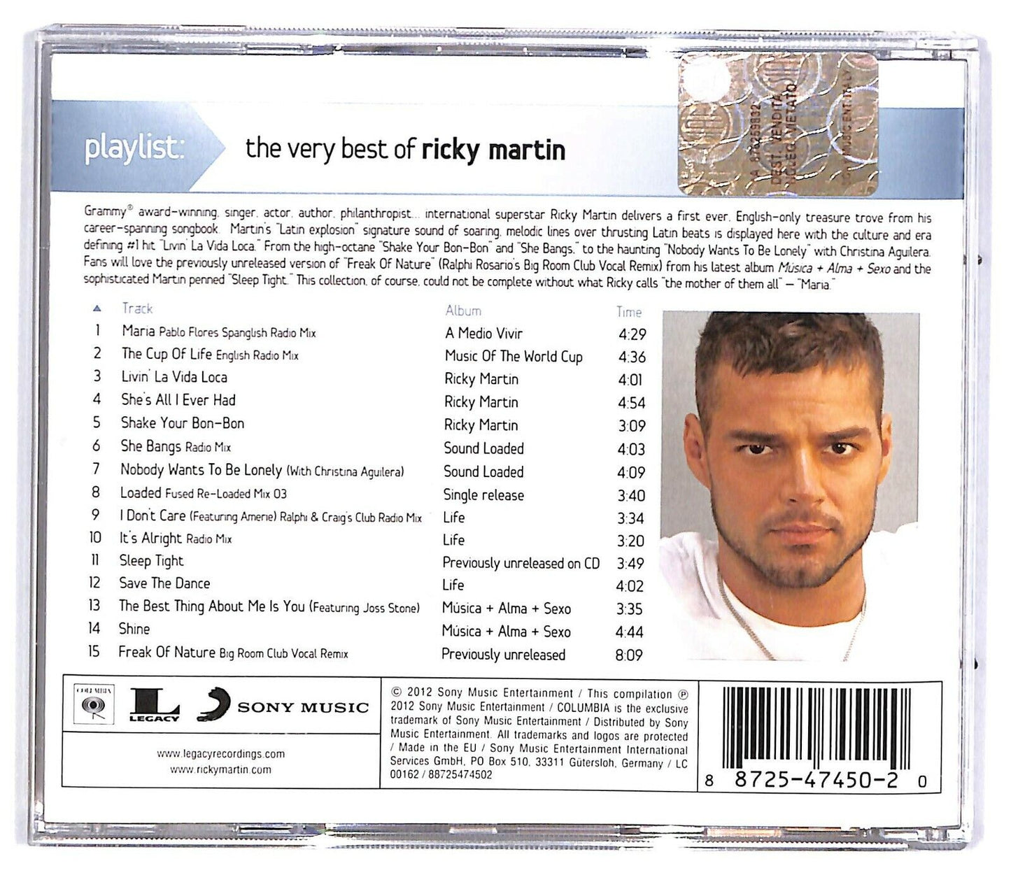 EBOND Ricky Martin - Playlist: The Very Best Of Ricky Martin CD CD032833