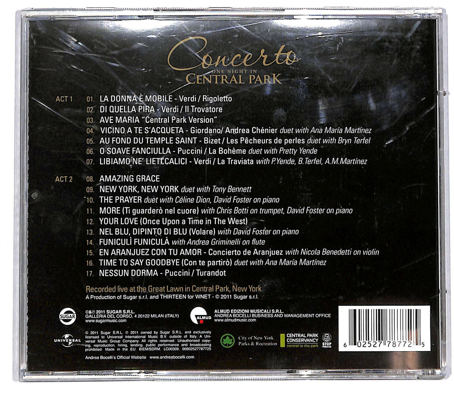 EBOND Andrea Bocelli - Concerto: One Night In Central Park CD CD034411