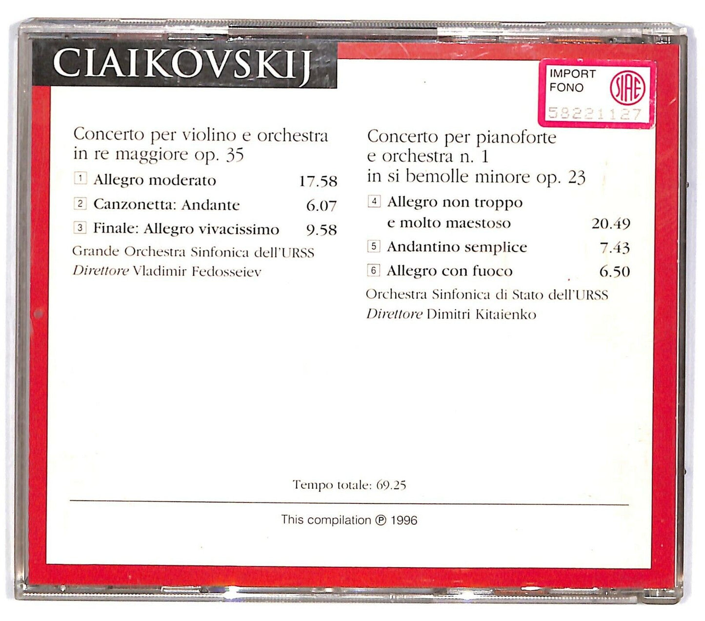 EBOND Ciaikovskij - Concerto Per Violino In Re Maggiore Op. 35 CD CD033049