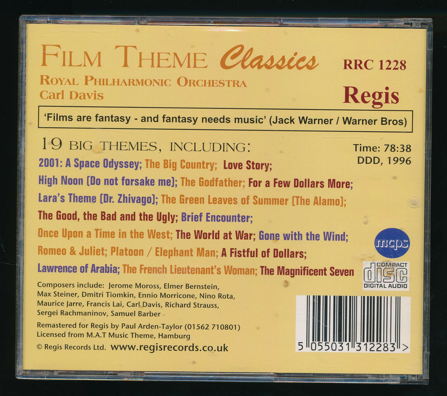 EBOND Film Theme Classics - Royal Philharmonic Orchestra Carl Davis CD CD030242