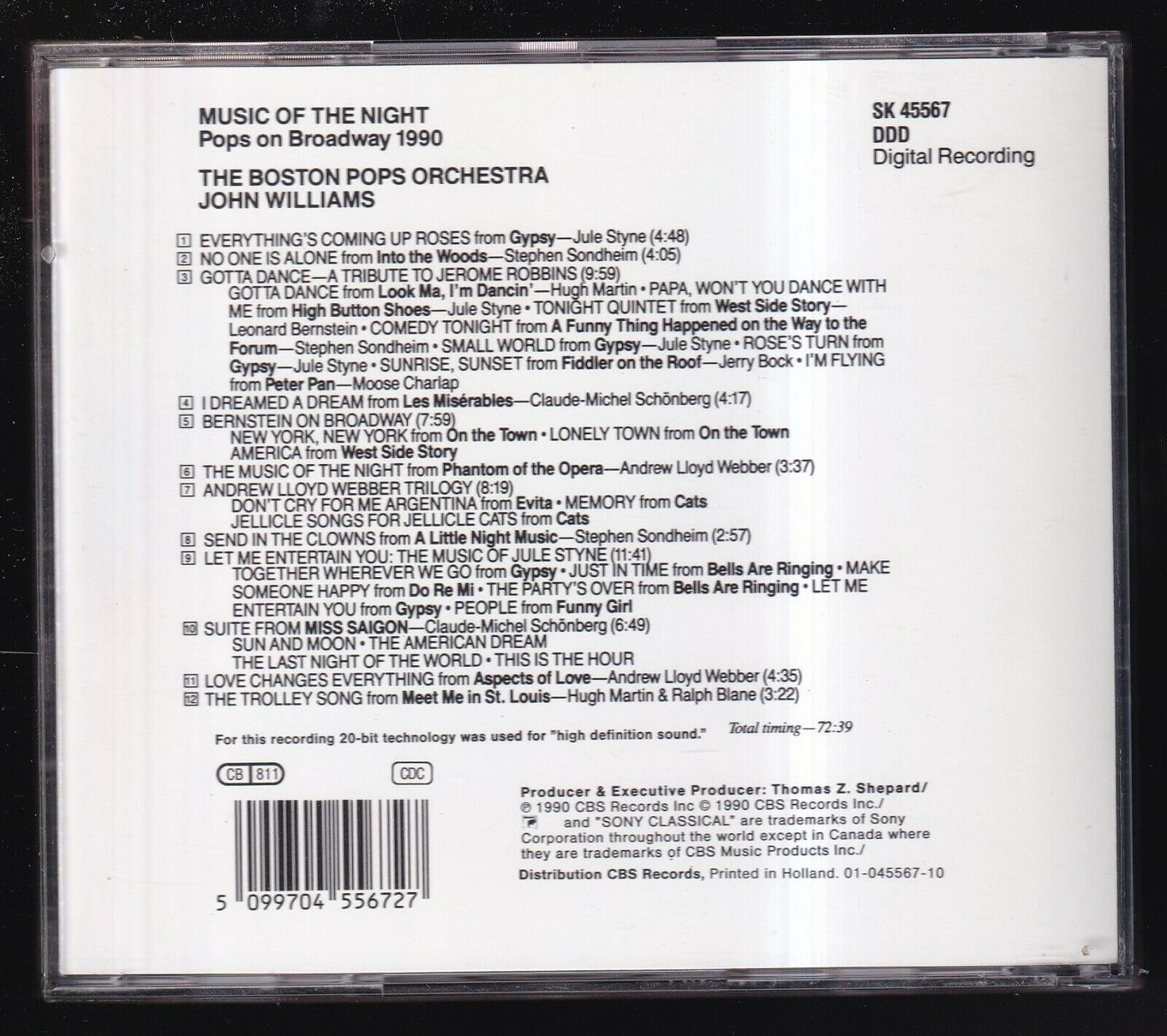 EBOND The Boston Pops Orchestra, John Williams - Music Of The Night CD CD029051