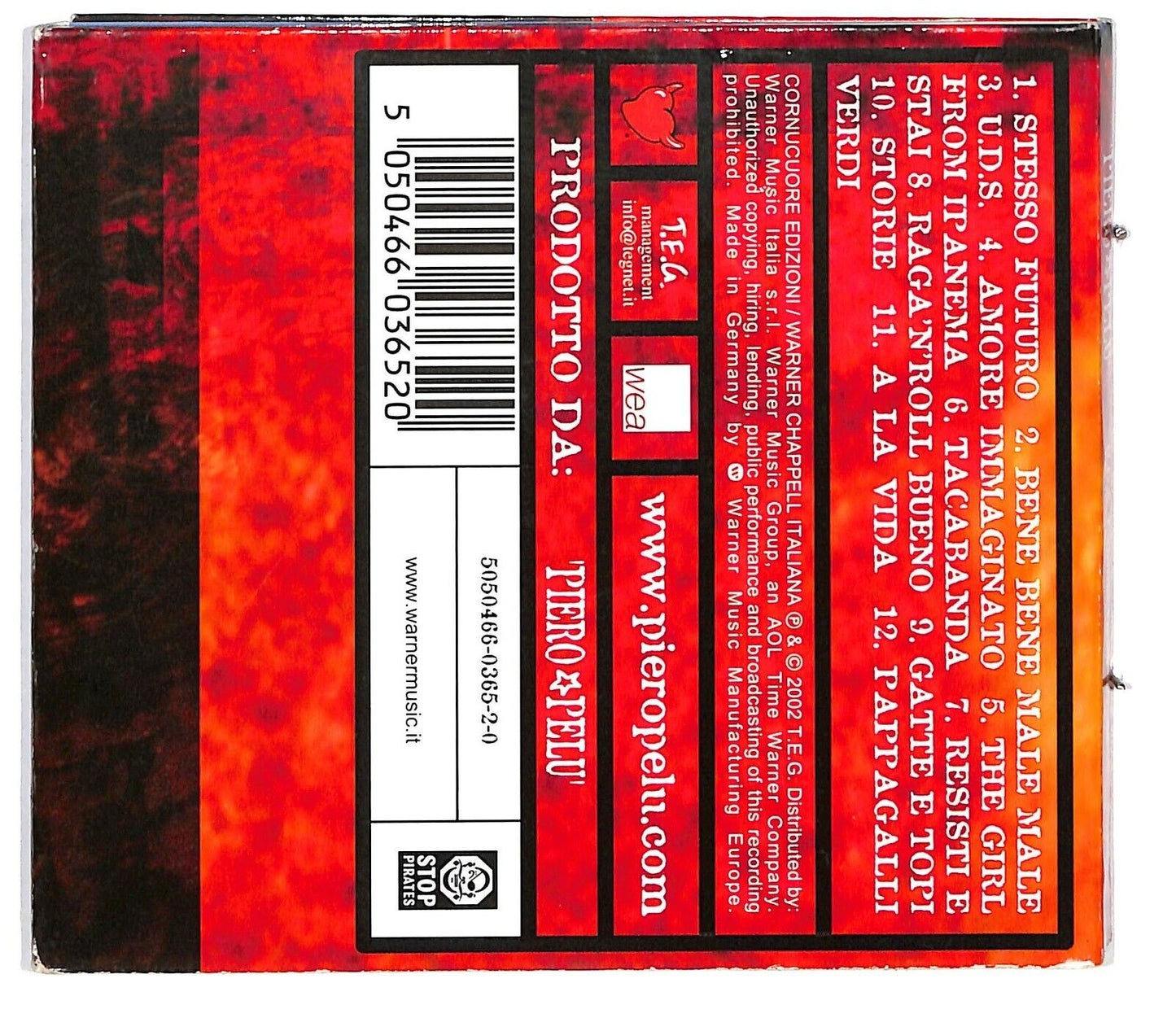 EBOND Piero Pelu ‎- U.d.s. L'uomo Della Strada CD CD033931