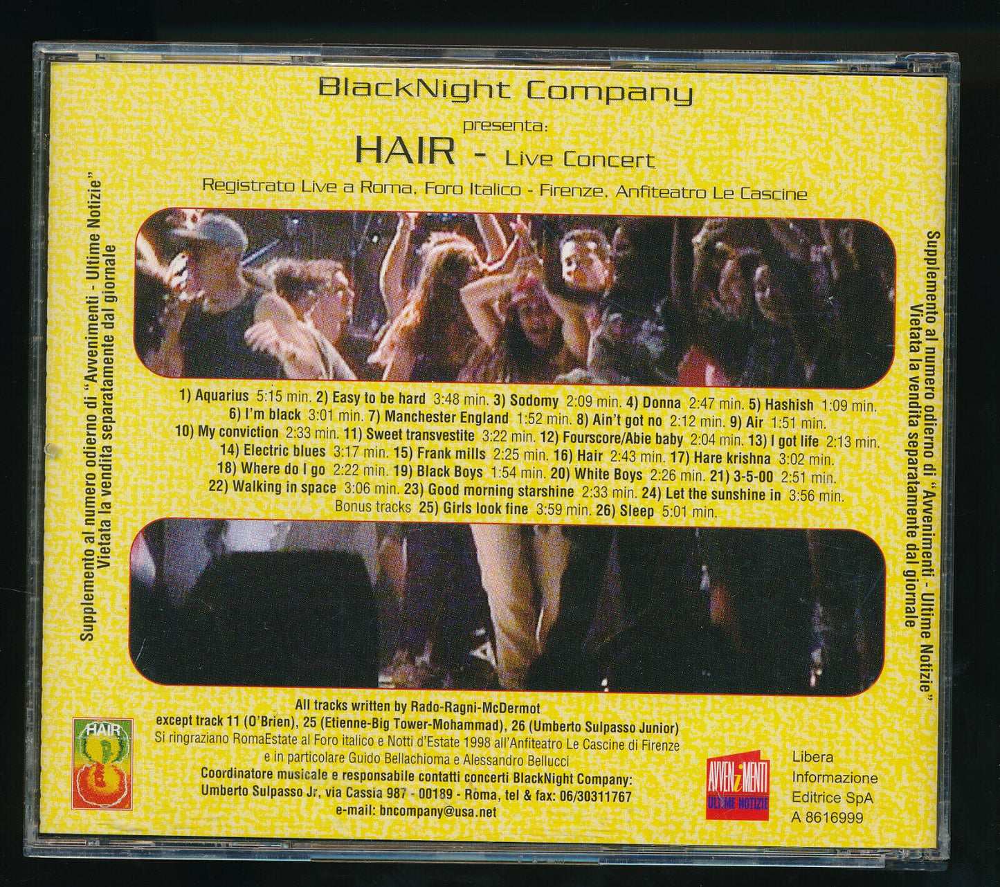 EBOND Hair Live Concert CD CD029961
