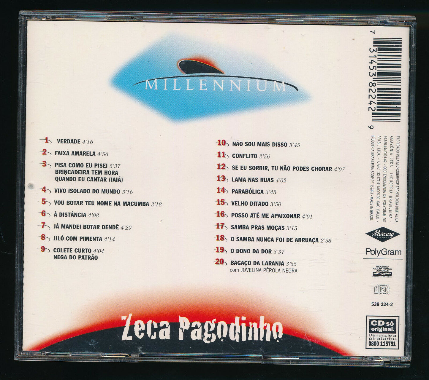 EBOND Zeca Pagodinho - Millennium - 20 Musicas Do Seculo Xx CD CD030212