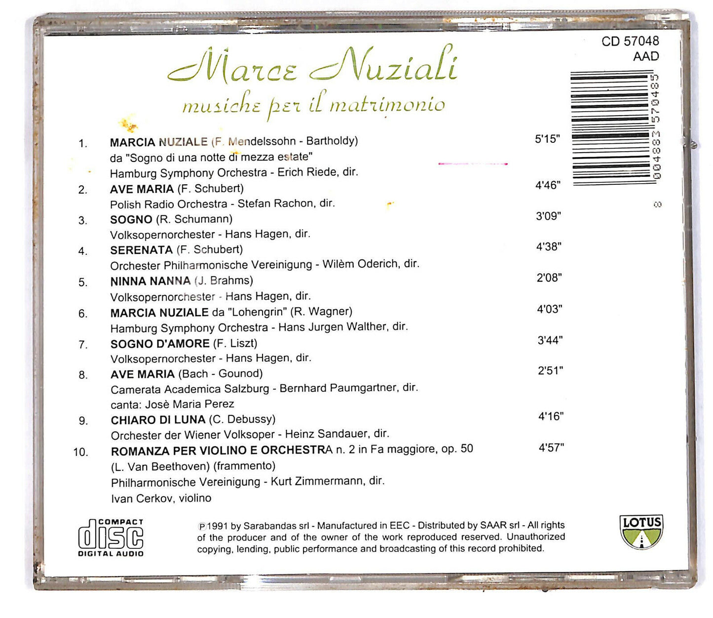 EBOND Various - Marce Nuziali - Musiche Per Il Matrimonio CD CD033125
