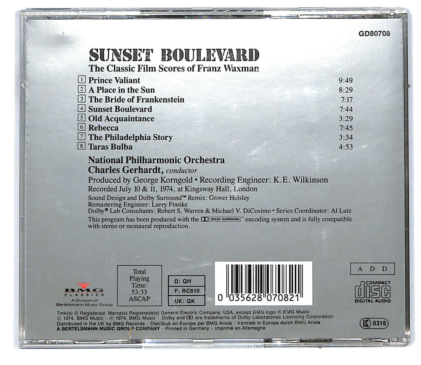EBOND Sunset Boulevard — The Classic Film Scores Of Franz Waxman CD CD031450