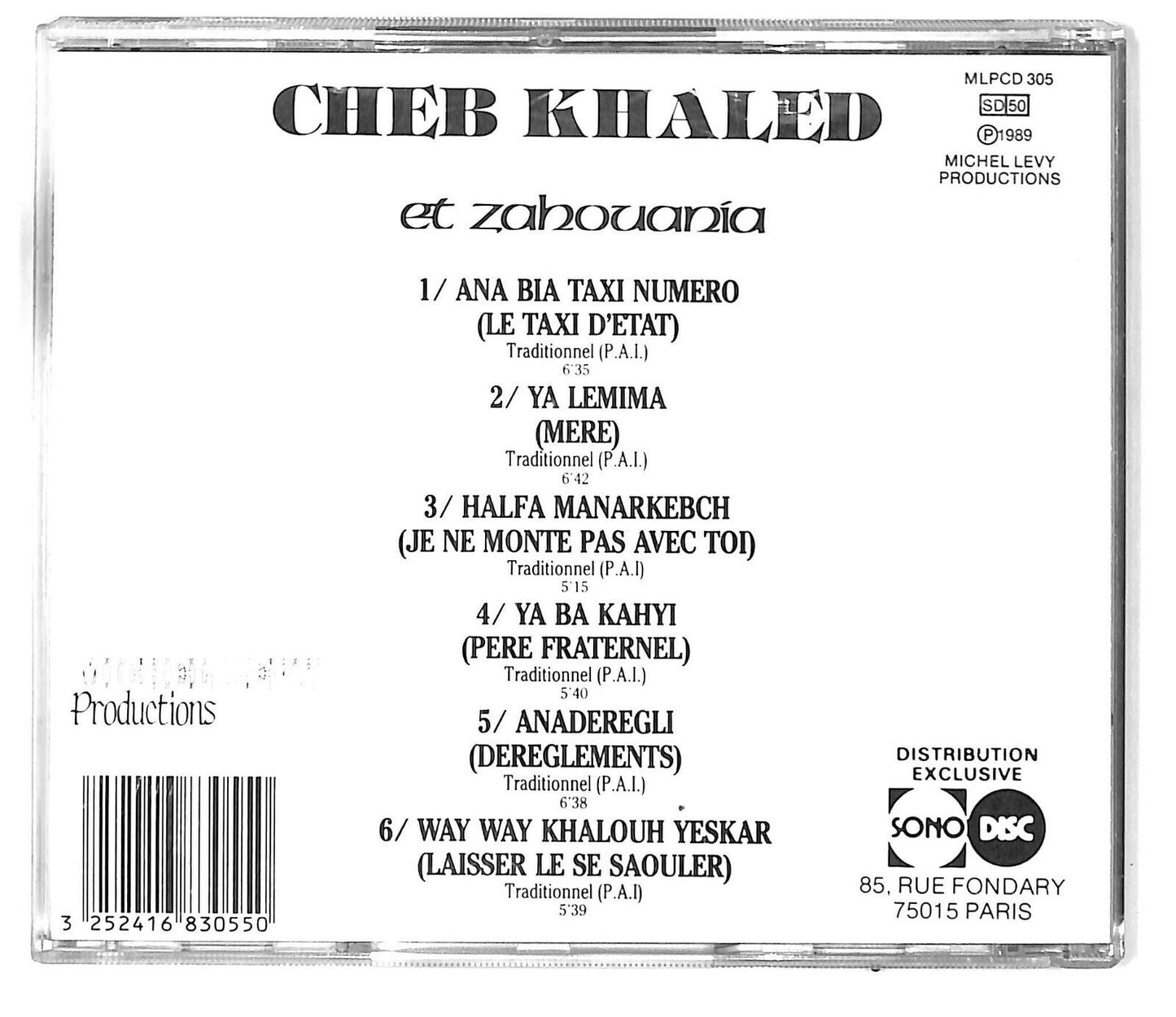 EBOND Cheb Khaled Et Zahouania - Les Monstres Sacres Du Rai CD CD031852