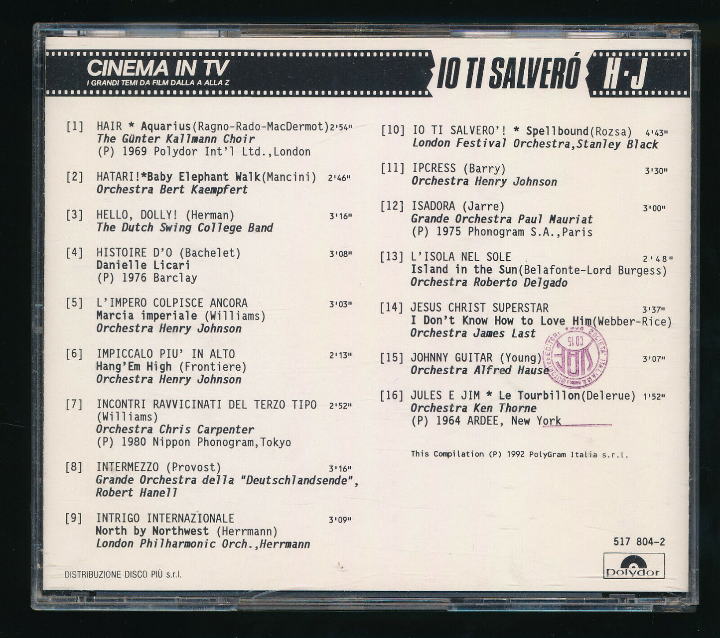 EBOND Cinema In Tv Vol. 6 Io Ti Salvero CD CD029825