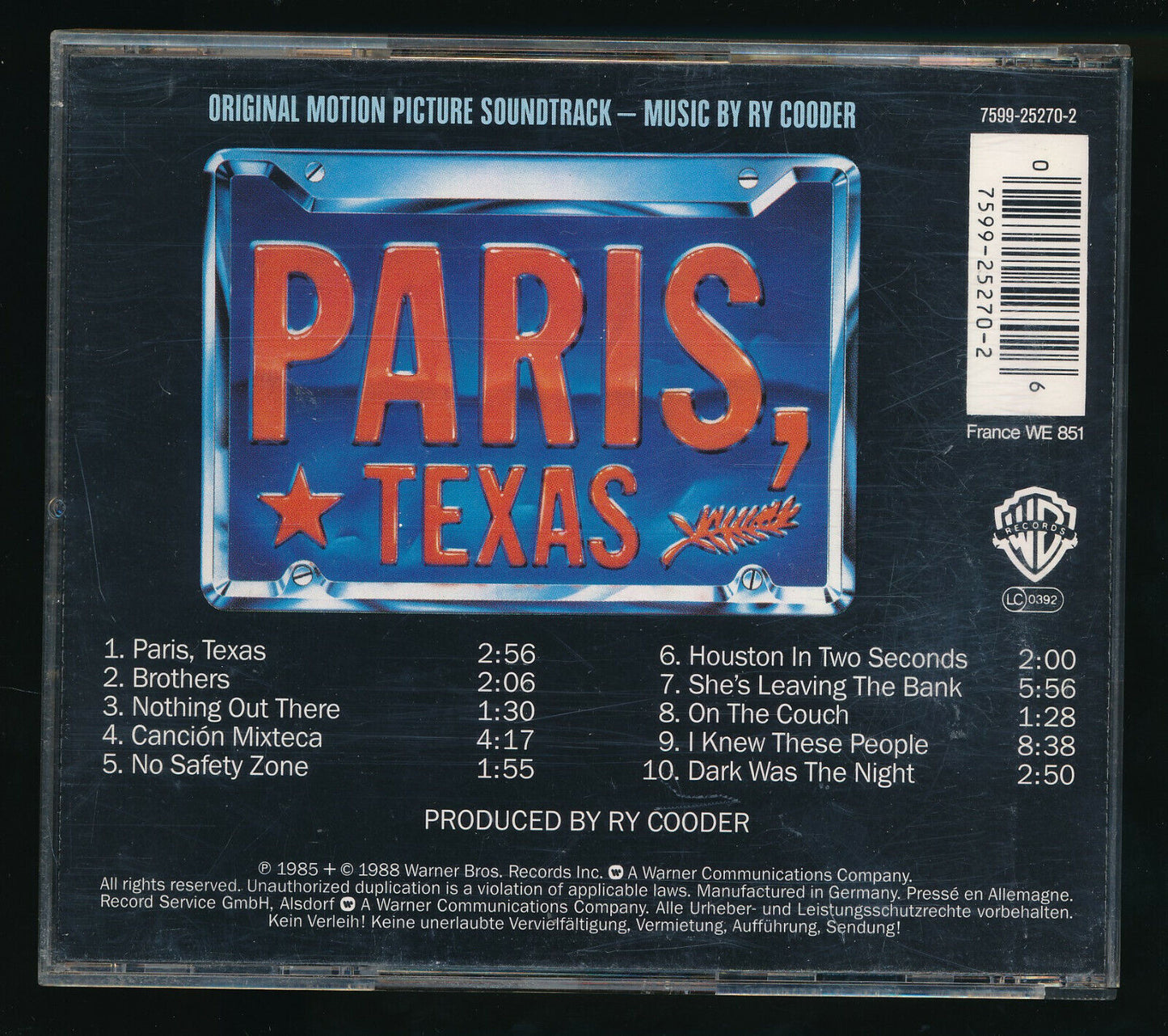 EBOND Ry Cooder - Paris, Texas - Original Motion Picture CD CD029666