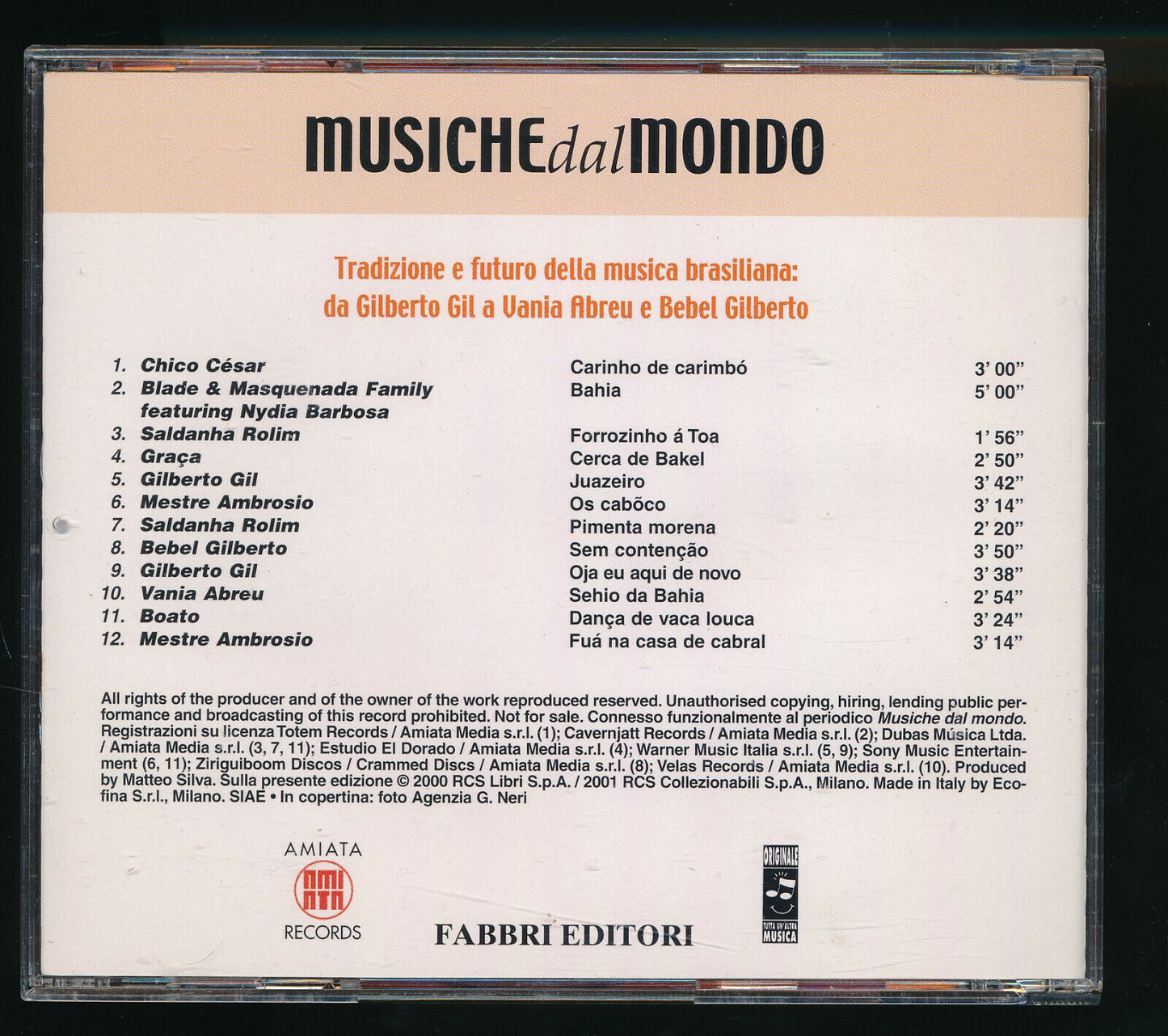 EBOND Various - Centro E Sud America - Brasile Editoriale CD CD030653