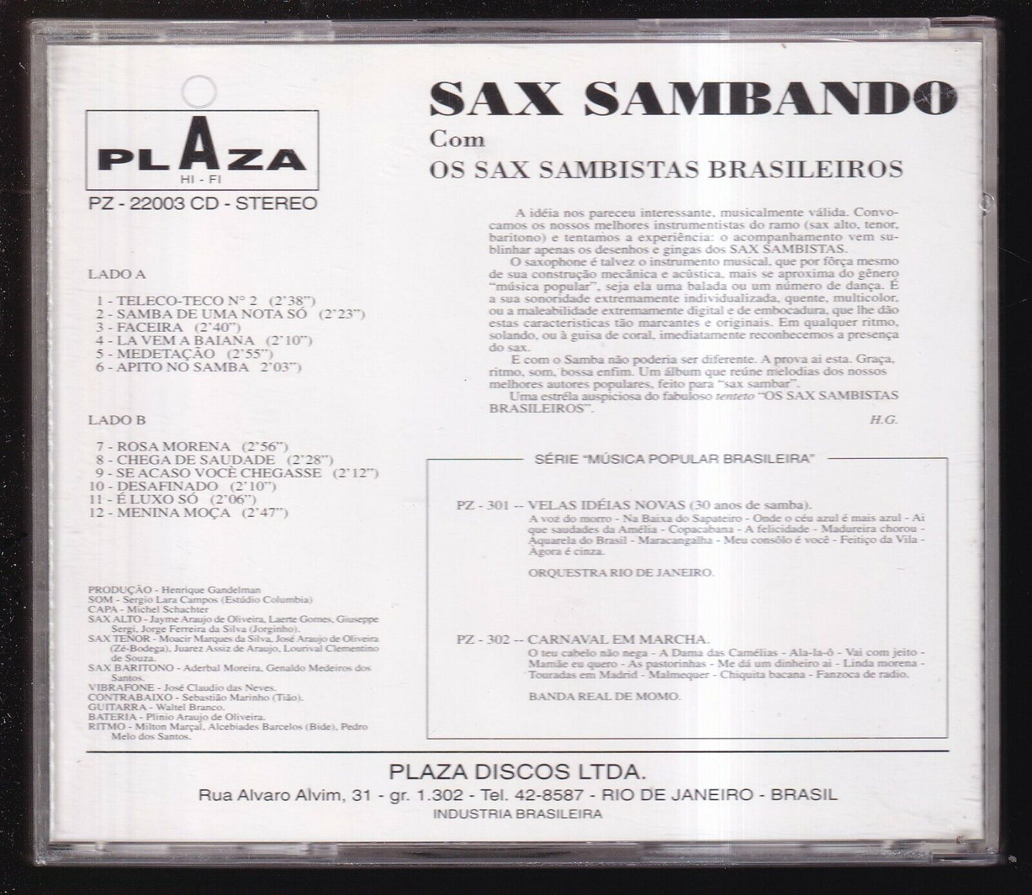 EBOND Os Sax Sambistas Brasileiros - Sax Sambando CD CD030717