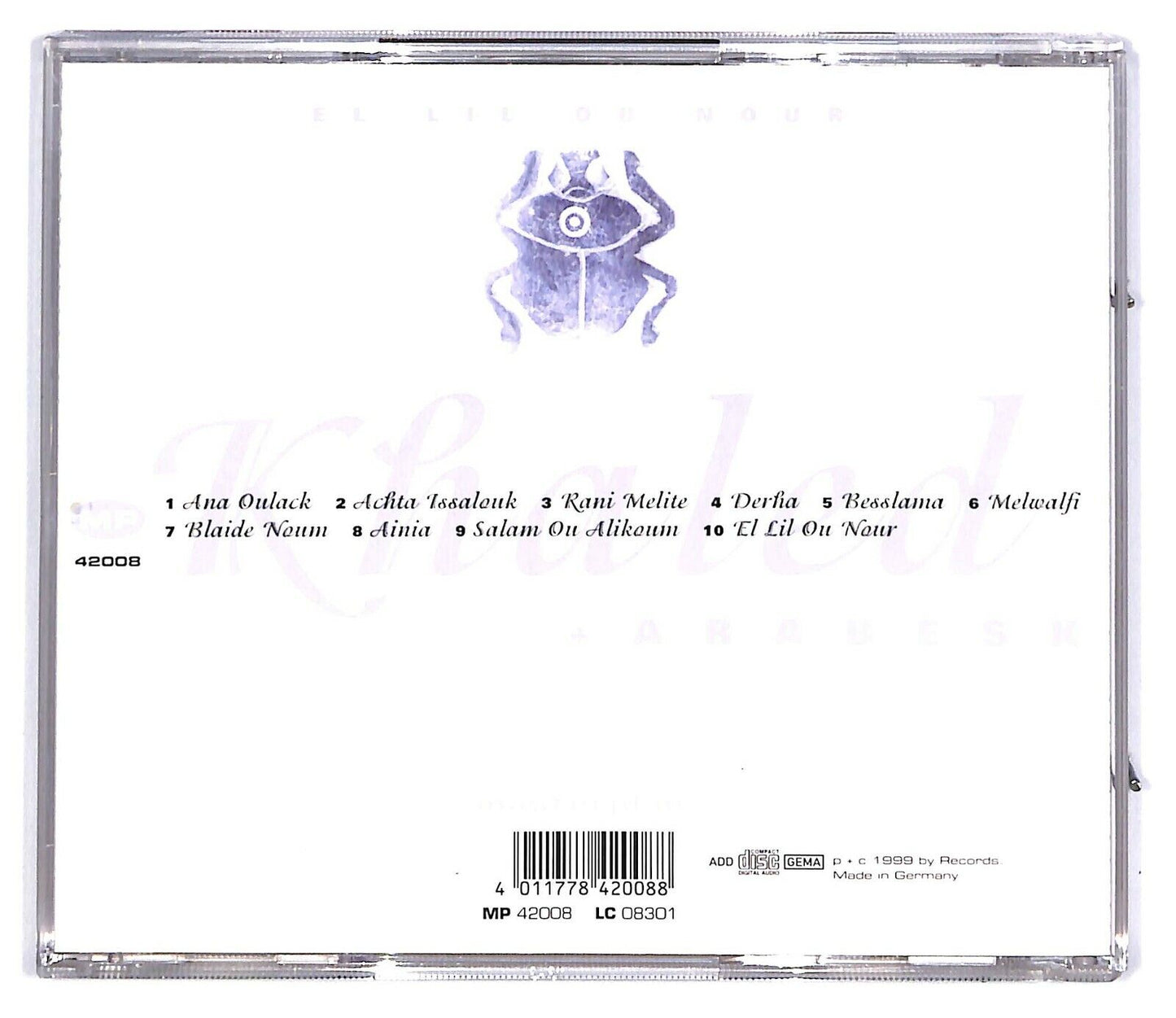 EBOND Khaled + Arabesk - El Lil Ou Nour CD CD031161