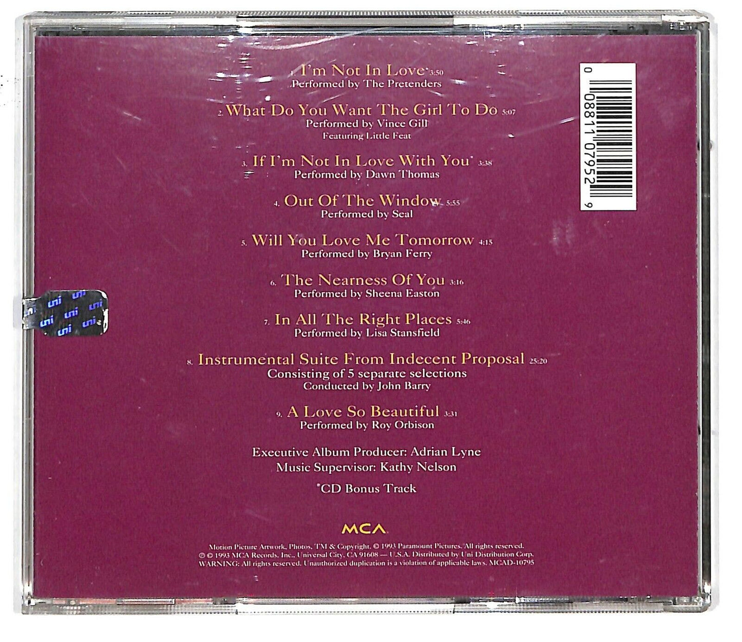 EBOND Various - Indecent Proposal (soundtrack) CD CD034052