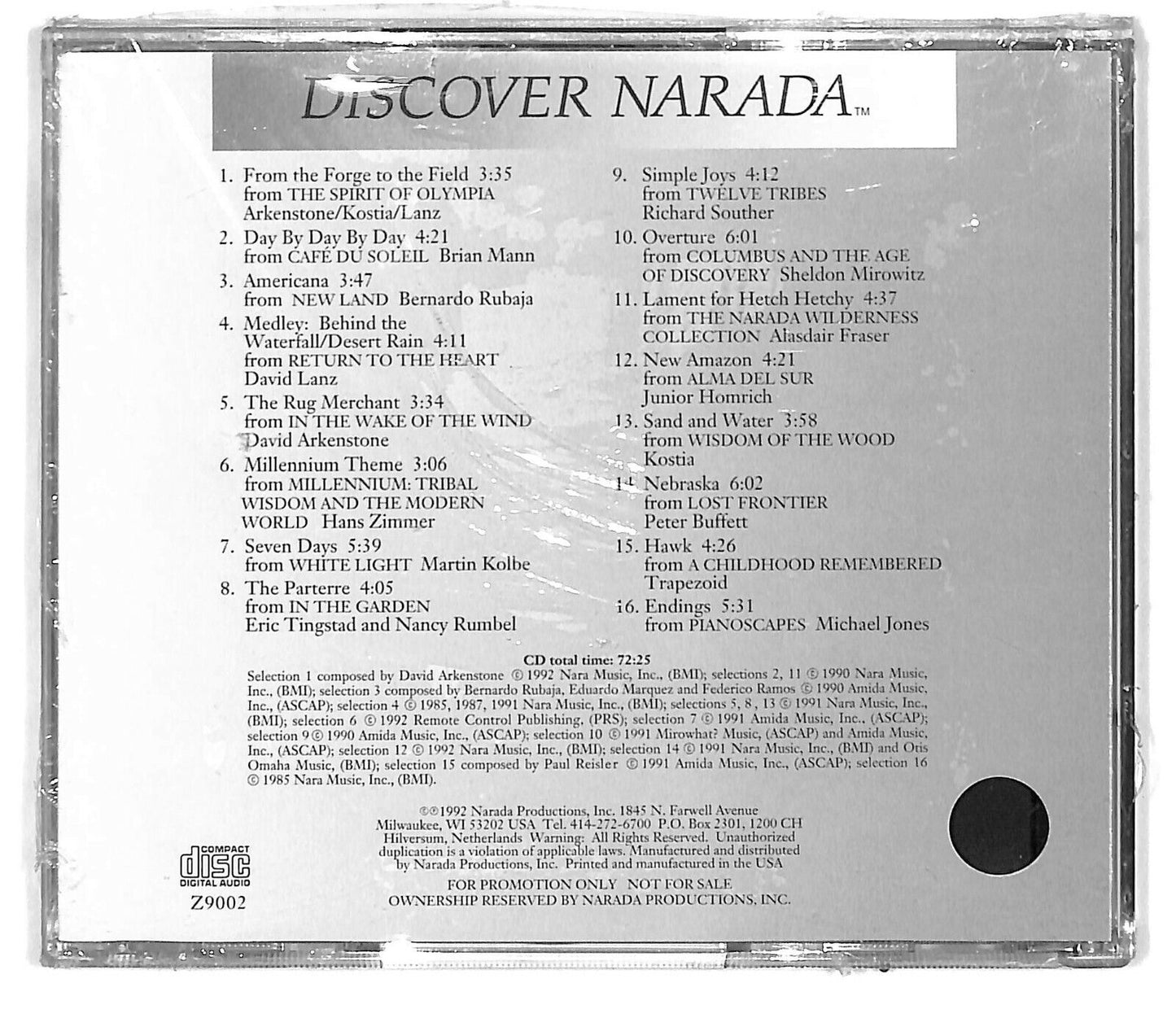 EBOND Various - Discover Narada - More Than Just Great Music Promo CD CD031805