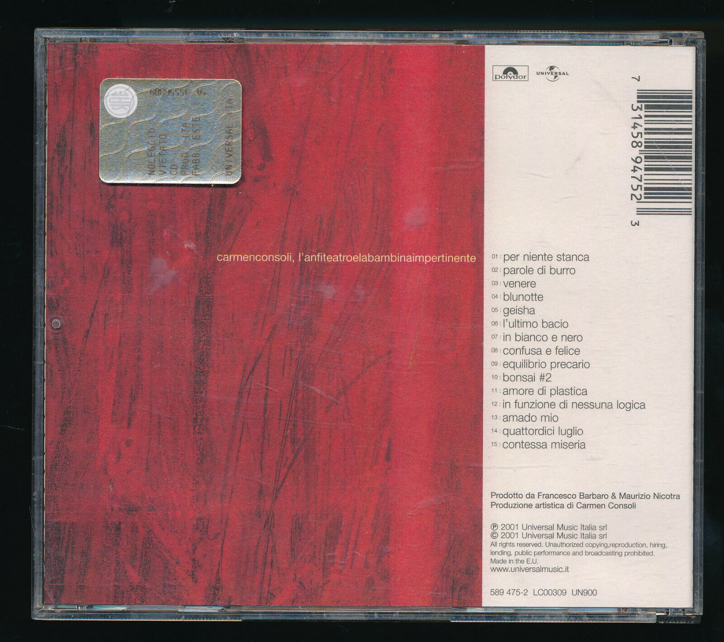EBOND Carmen Consoli - L' Antiteatroelabambinaimpertinente CD CD029515