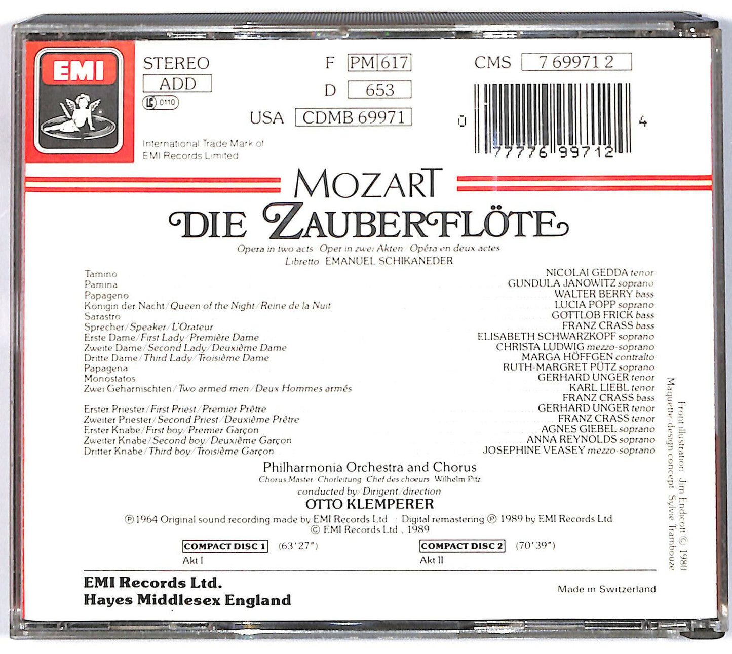 EBOND Mozart - Die Zauberflote CD CD031620