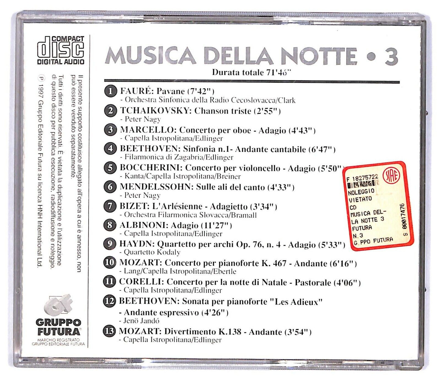 EBOND Various - Musica Della Notte 3Editoriale Futura CD CD032823