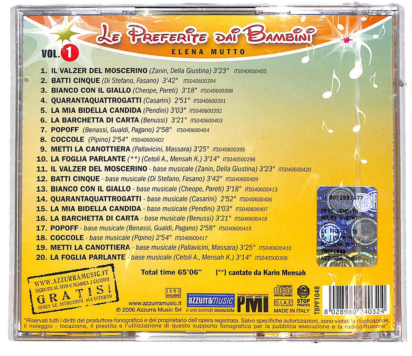 EBOND Le Preferite Dai Bambini Vol.1 CD CD034320