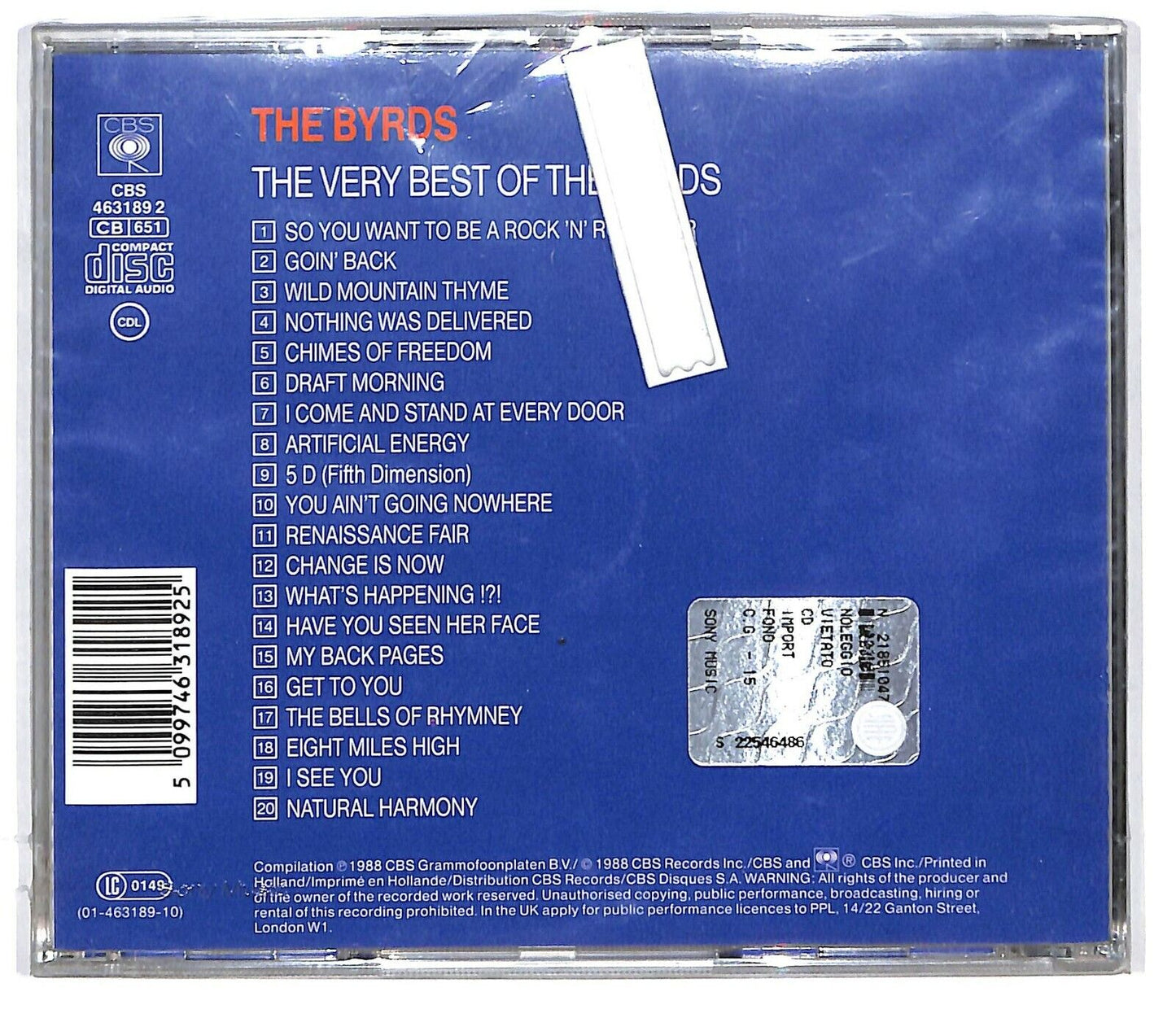 EBOND The Byrds ‎- The Very Best Of The Byrds CD CD033905