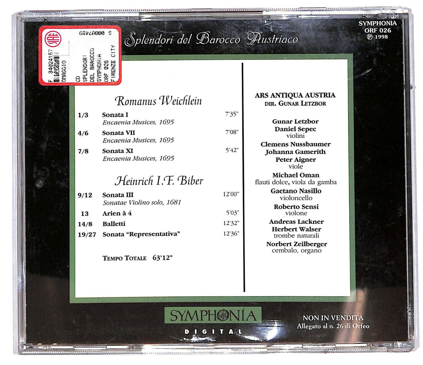 EBOND Romanus Weichlein - Ars Antiqua Austria, Guna CD CD034122