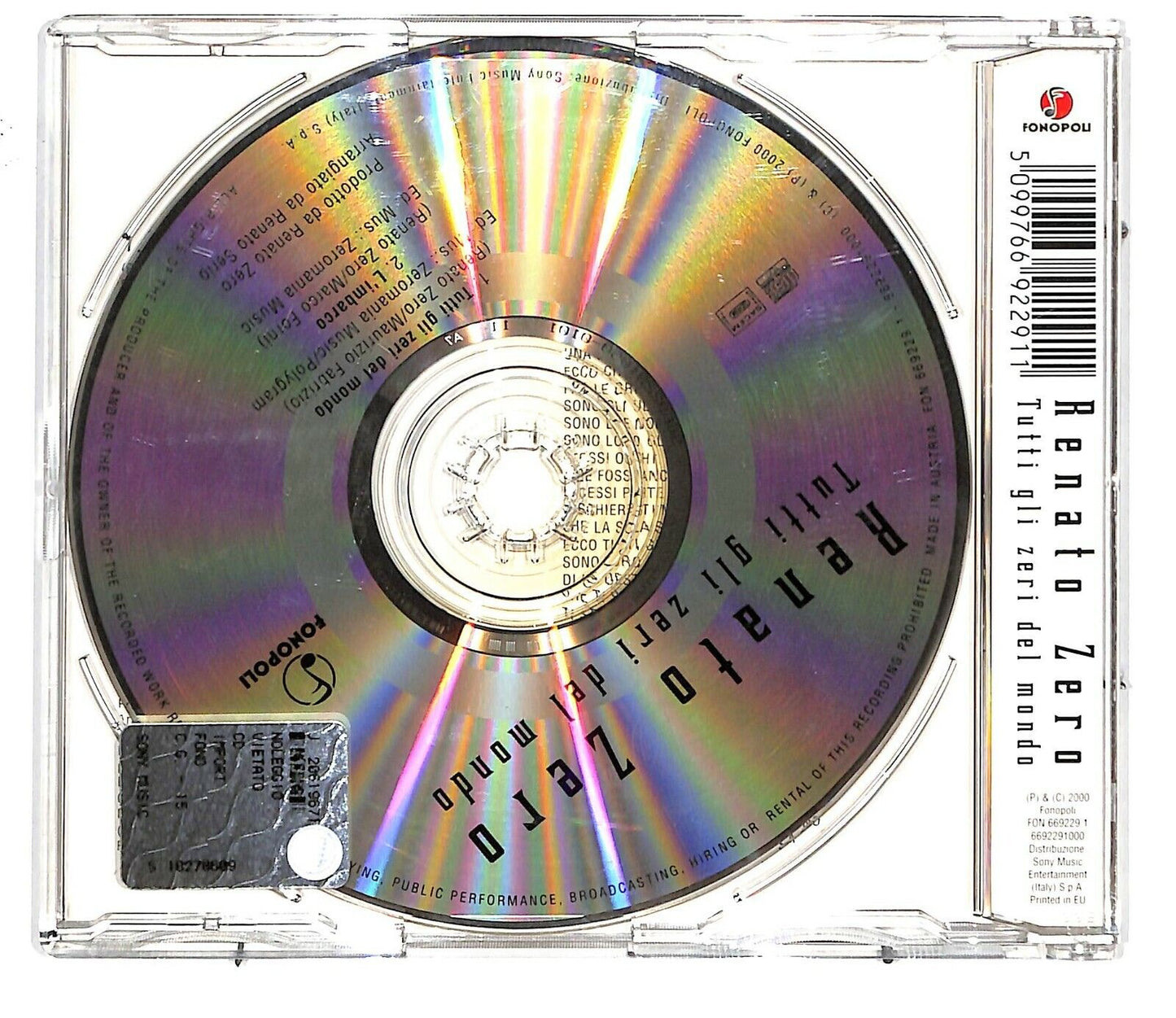 EBOND Renato Zero - Tutti Gli Zeri Del Mondo CD CD034044