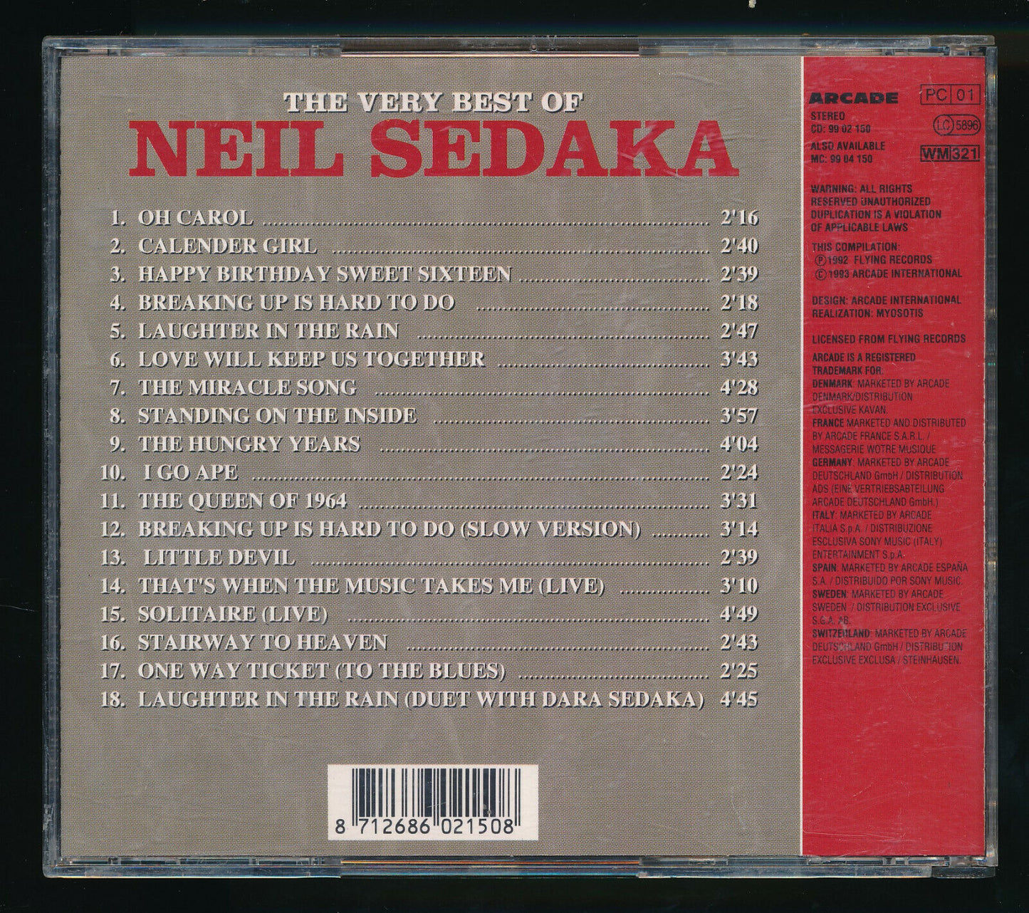EBOND Neil Sedaka - The Very Best Of Neil Sedaka CD CD029820