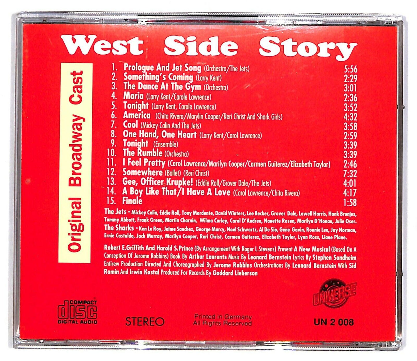 EBOND Leonard Bernstein - West Side Story - Original Broadway Cast CD CD032436