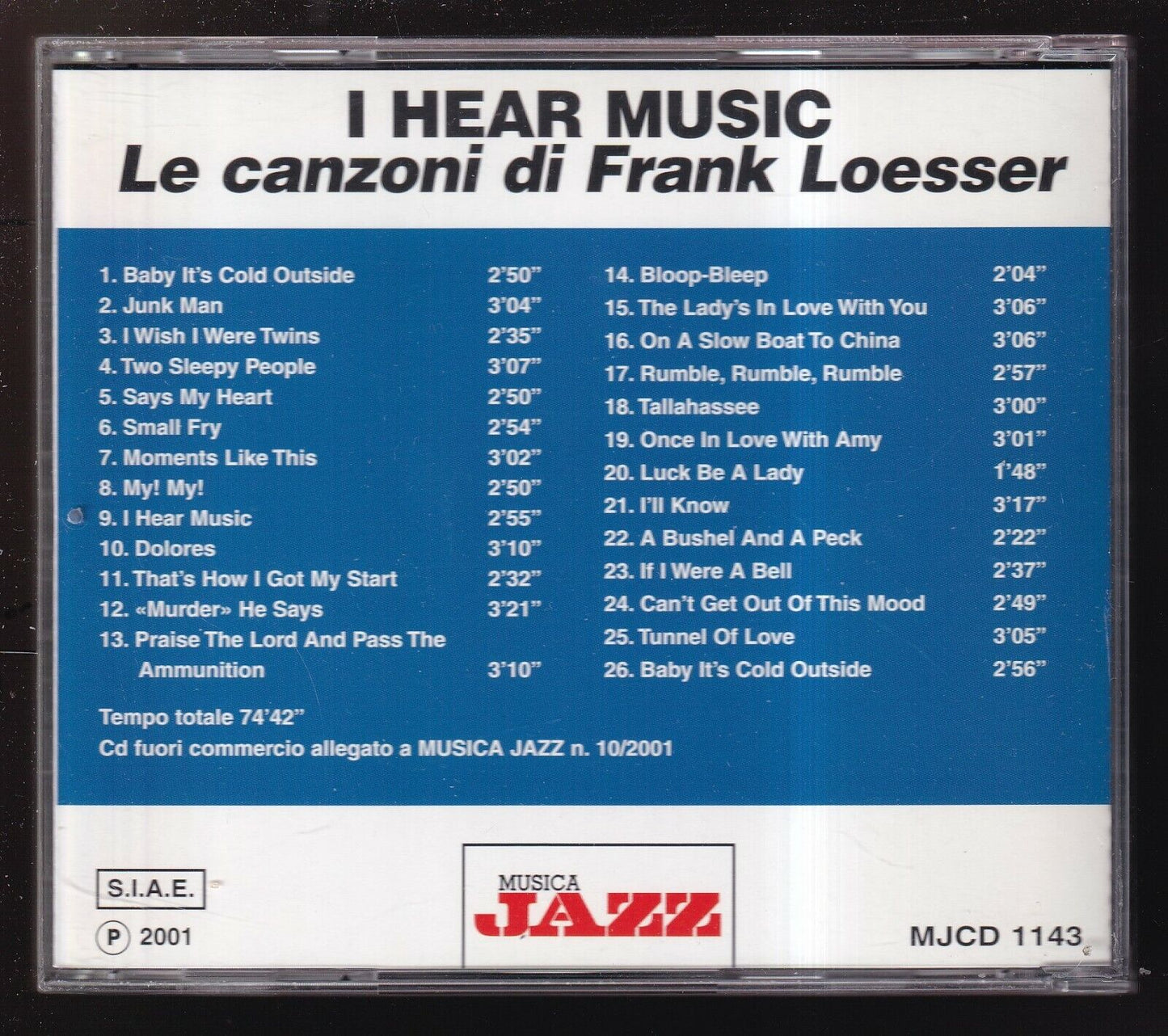 EBOND Various - I Hear Music: Le Canzoni Di Frank LoesserEditoriale CD CD029247