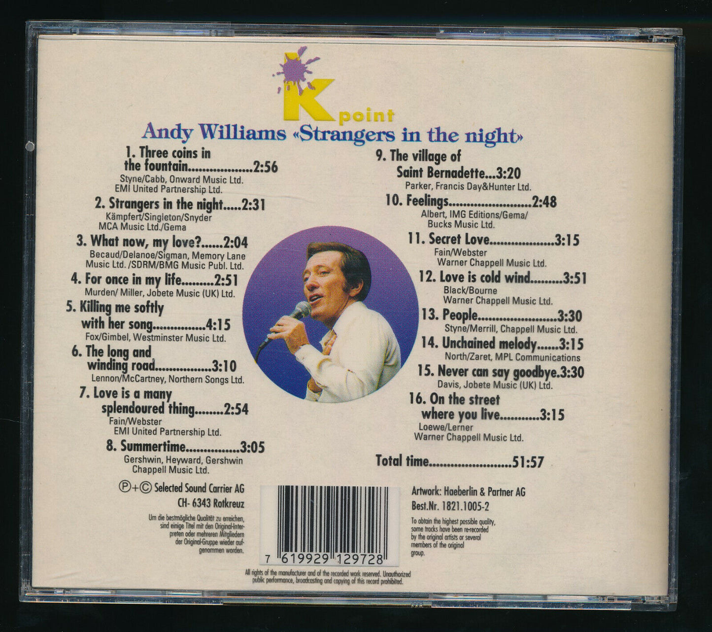 EBOND Andy Williams - Strangers In The Night CD CD029918