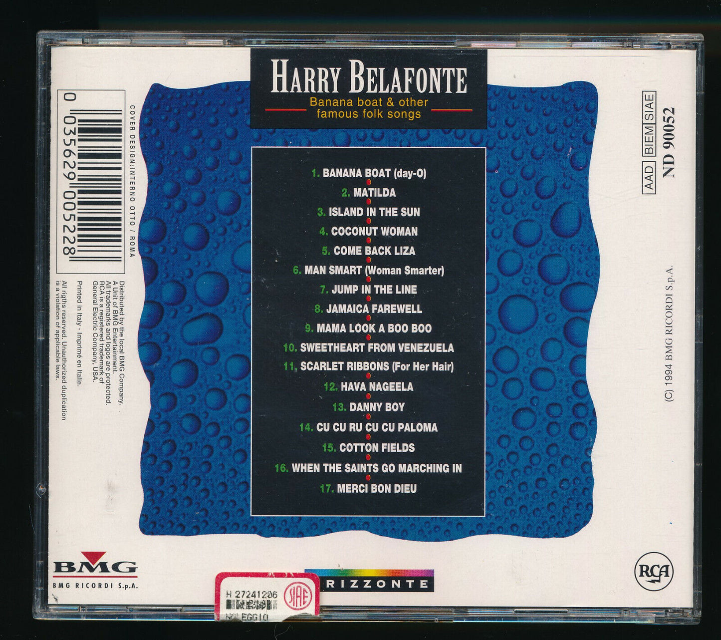 EBOND Harry Belafonte Banana Boat And Other Famous Folk Songs CD CD029124