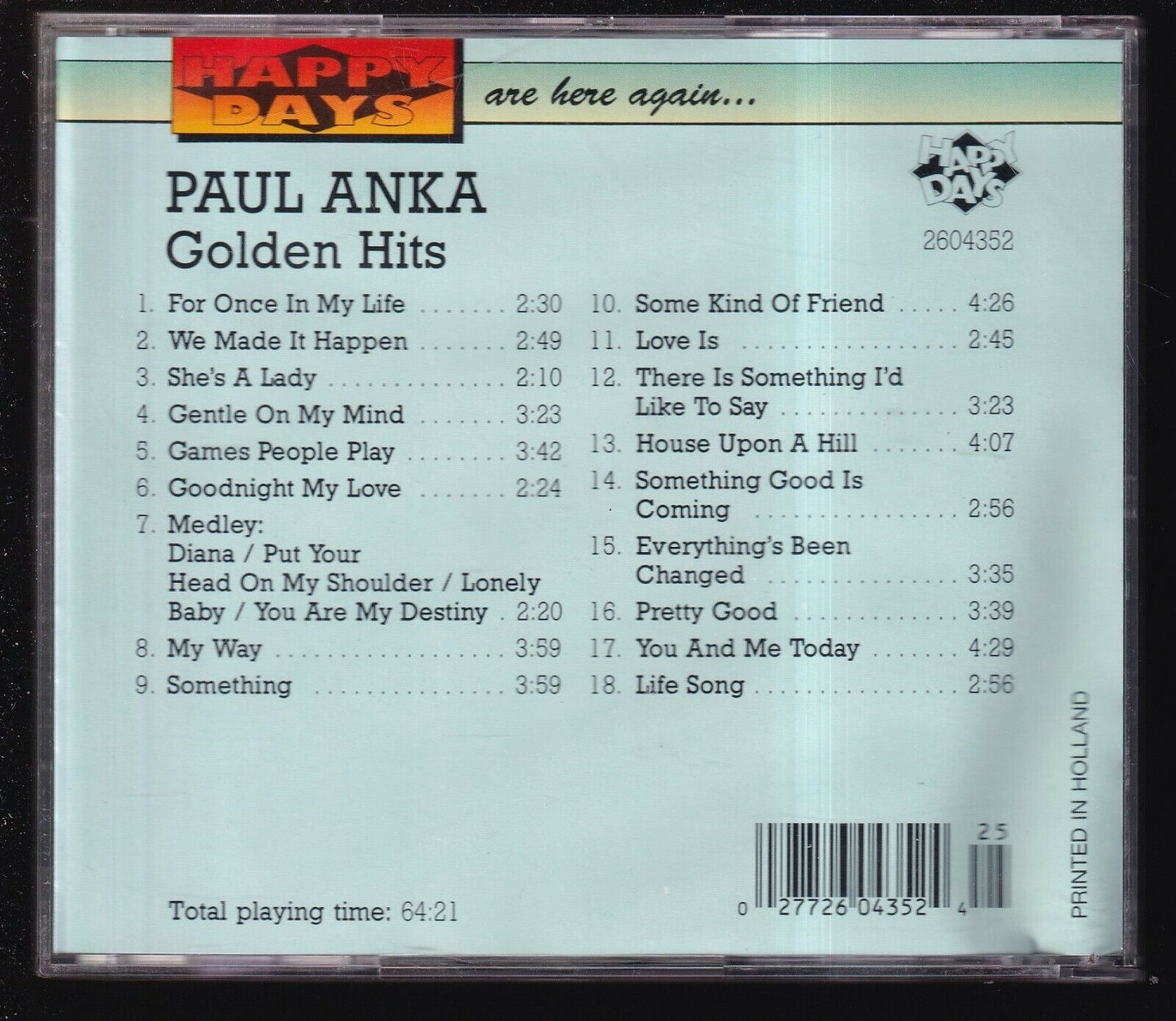 EBOND Paul Anka - Golden Hits CD CD030742
