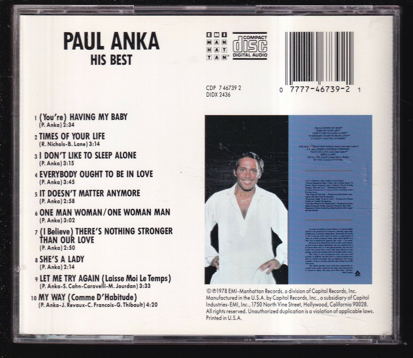 EBOND Paul Anka - Paul Anka ... His Best CD CD030736