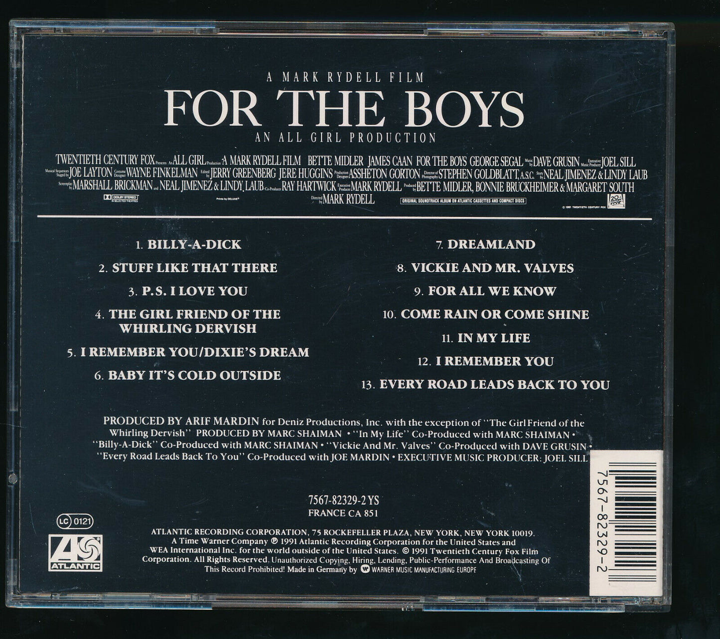 EBOND Bette Midler - For The Boys - Music From The Motion Picture CD CD029932