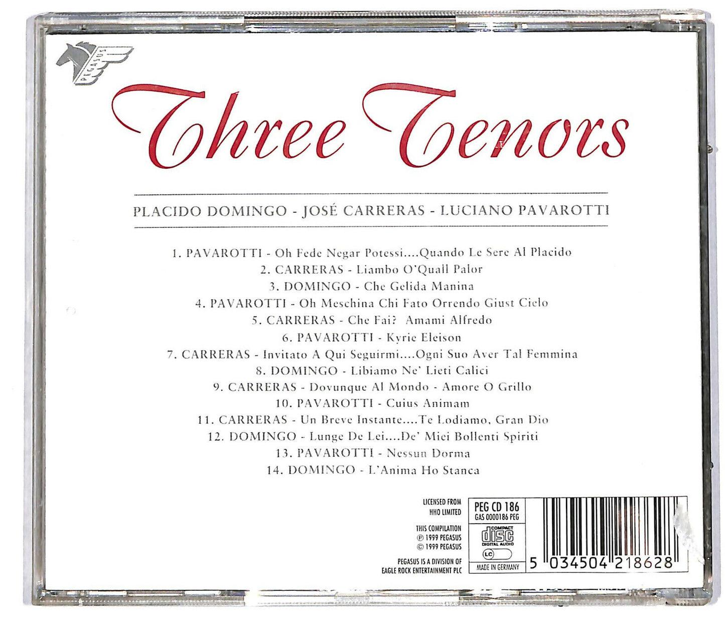 EBOND Domingo, Jose Carreras, Luciano Pavarotti - Three Tenors CD CD034439