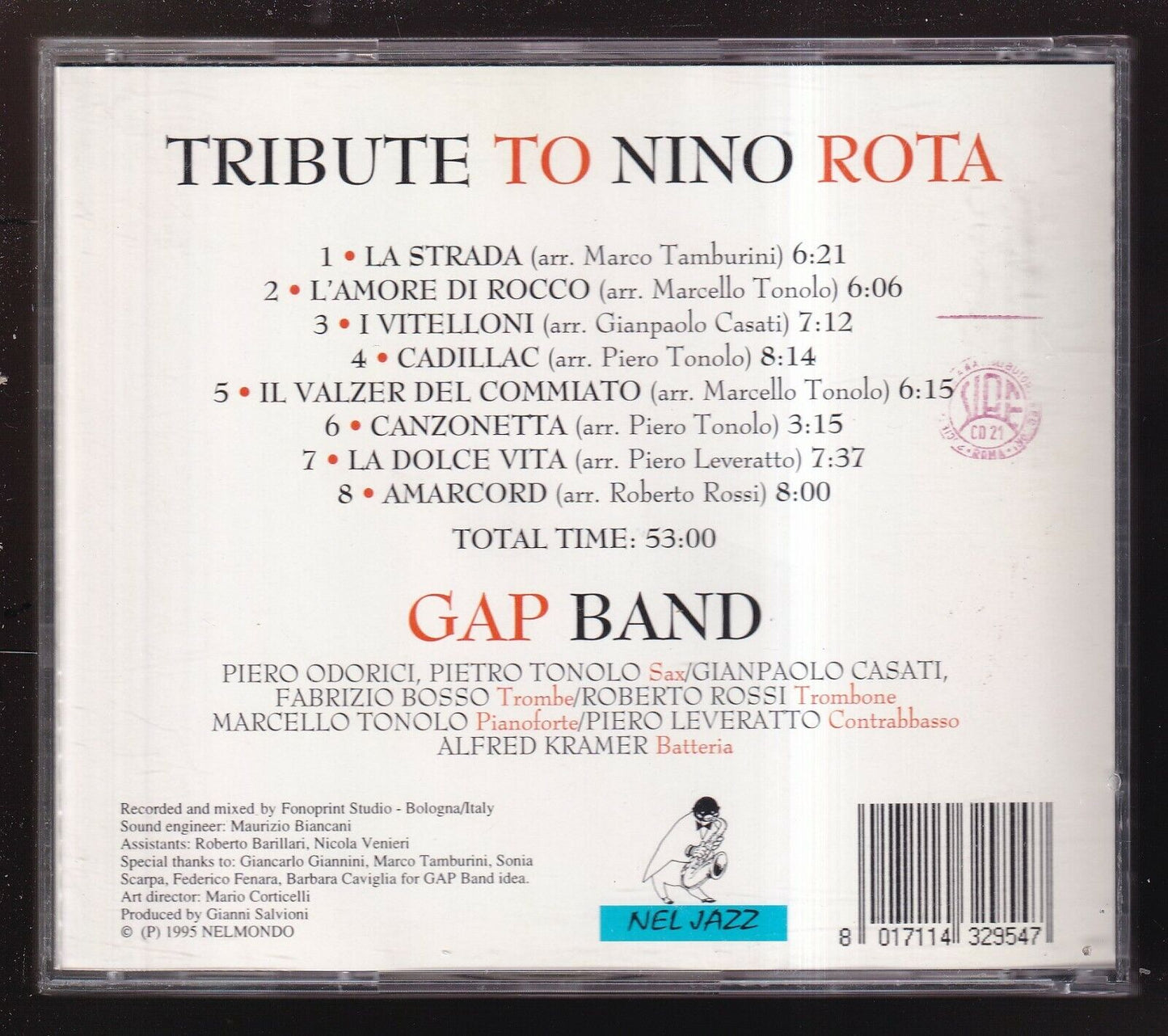 EBOND Gap Band - Tribute To Nino Rota CD CD029209