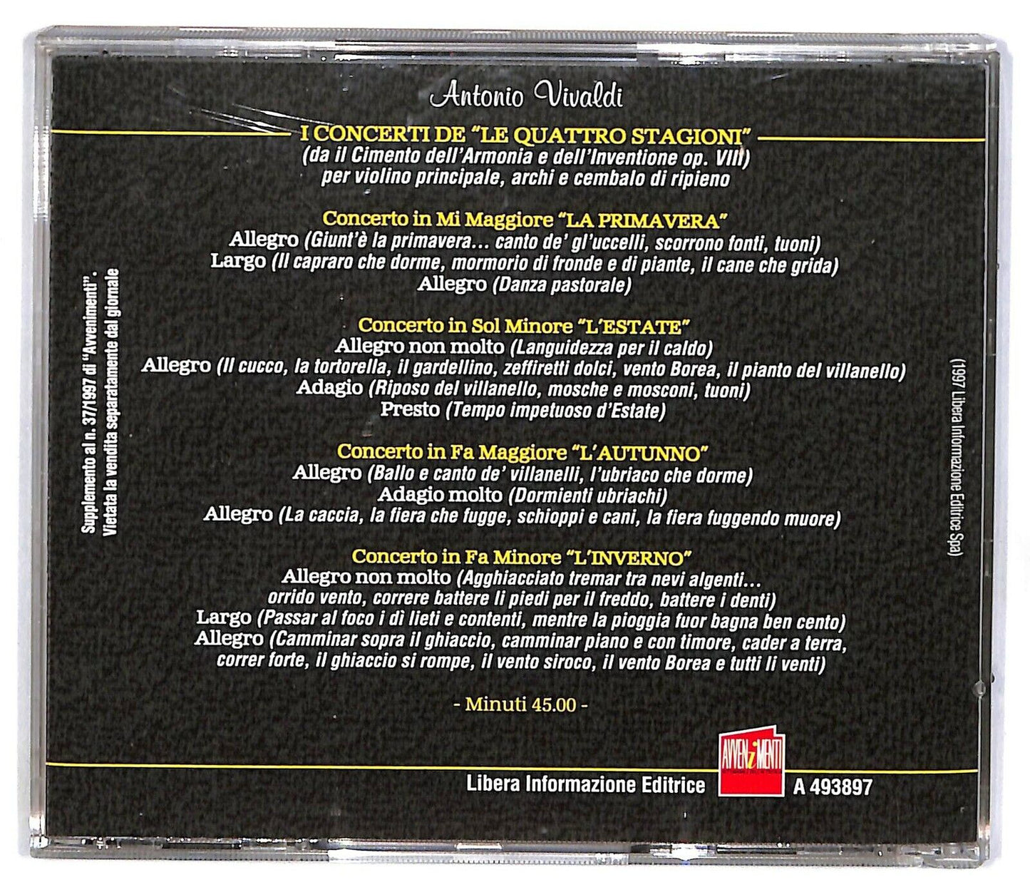 EBOND Rodolfo Bonucci - Le Quattro Stagioni Di Vivaldi Vol.1 CD CD032614