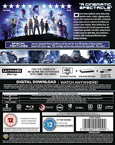 EBOND Ready Player One [Edizione: Regno Unito] BLURAY DL000233