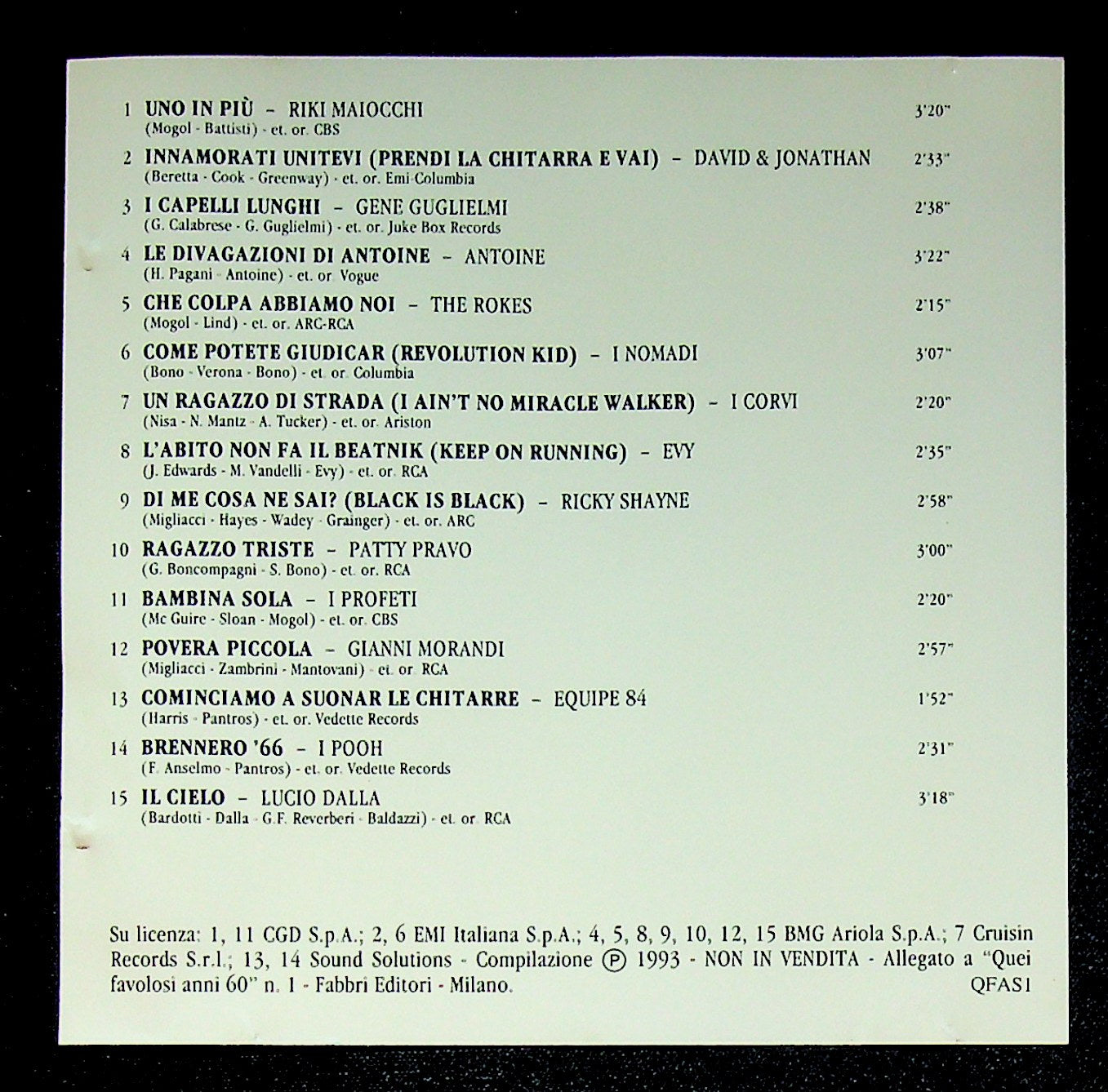 EBOND Various - Quei Favolosi Anni '60 1966 - 1 - Fabbri Editori - QFAS 1 - Italy CD CD003063