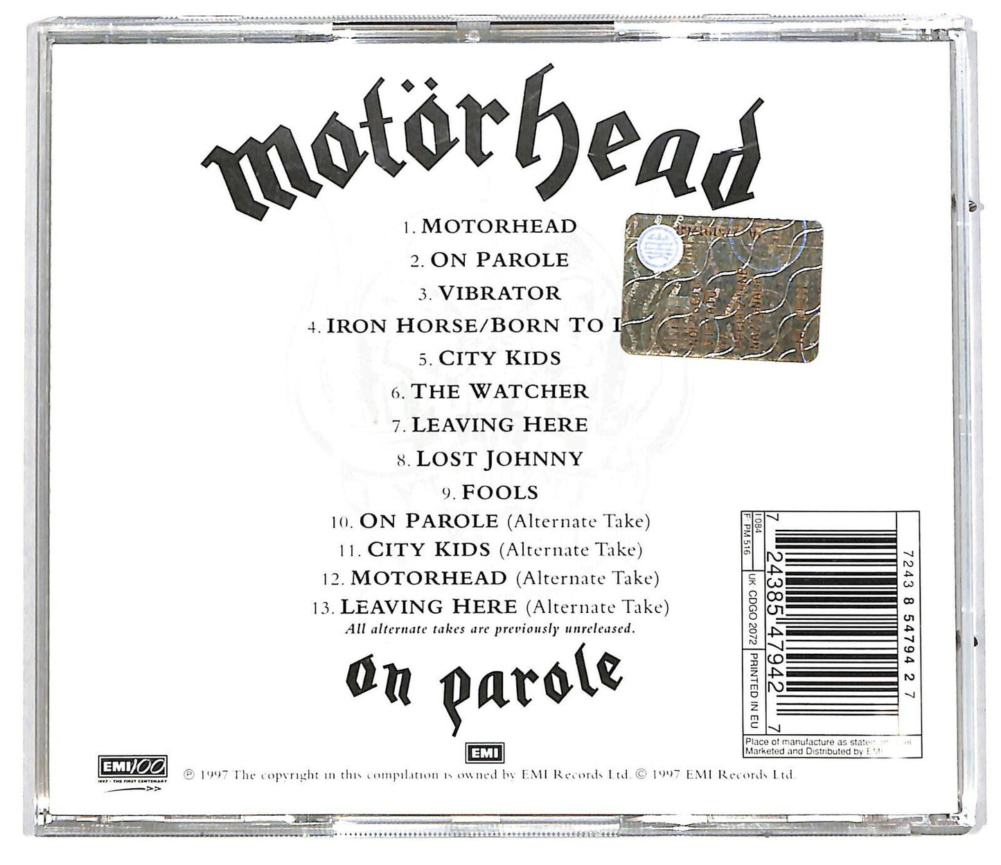 EBOND Motorhead - On Parole CD CD034613