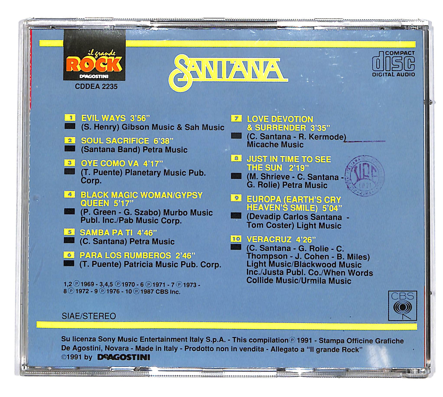 EBOND Santana -Santana EDITORIALE CD CD036349