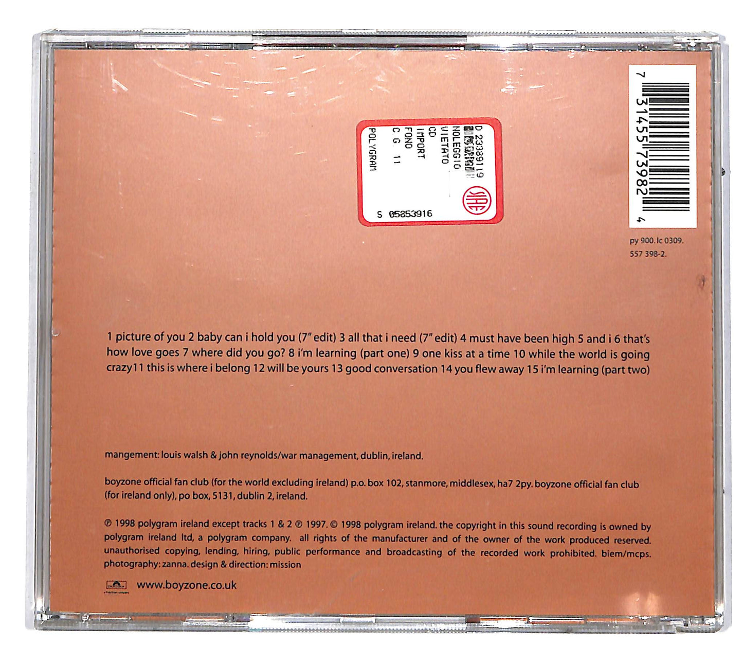 EBOND Boyzone - Where We Belong CD CD036356