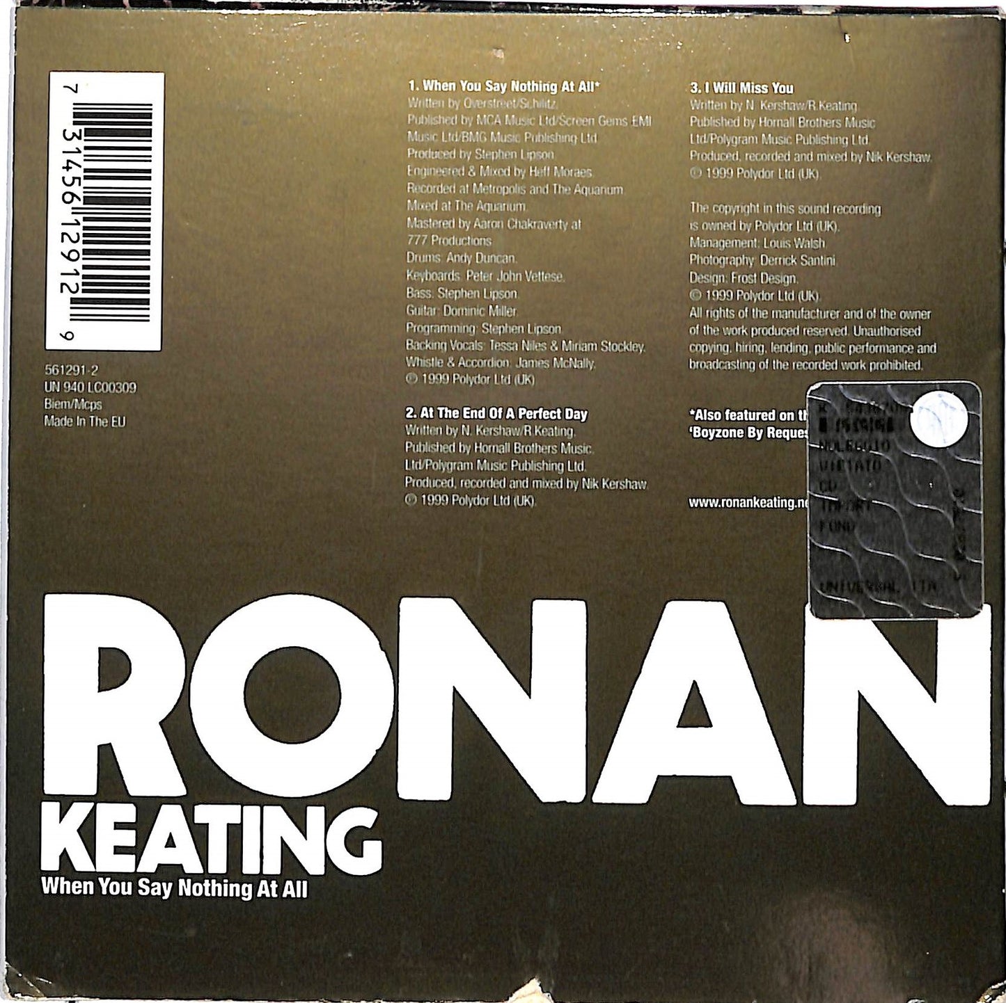 EBOND Ronan Keating - When You Say Nothing At All CD CD036441